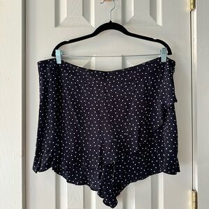 LOFT Navy and White Polka Dot Skort